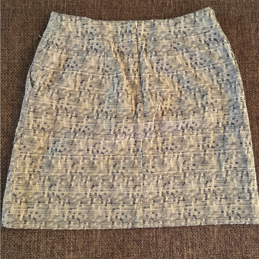 LOFT Navy blue and Gray Textured Mini Skirt